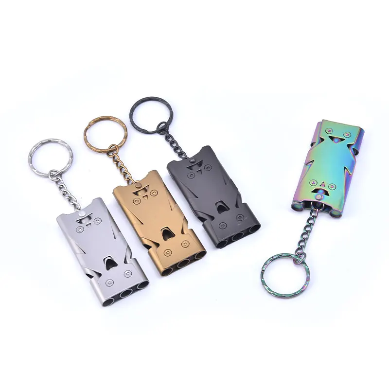 

1pc Outdoor EDC Survival Whistle High Decibel Three Pipe Whistle Keychain