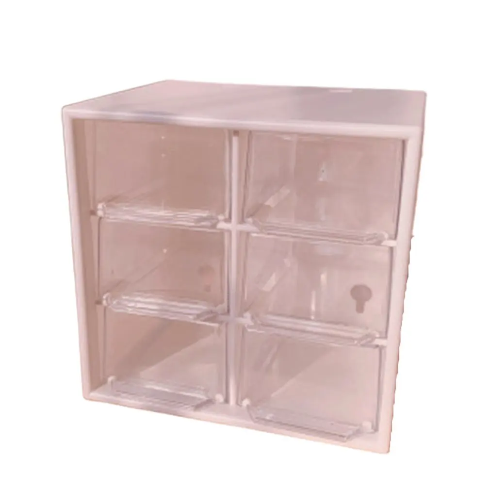

Six Grids Dustproof Drawer Storage Box Desktop Stationery Jewelry Hand Account Cosmetics Plastic Storage Box