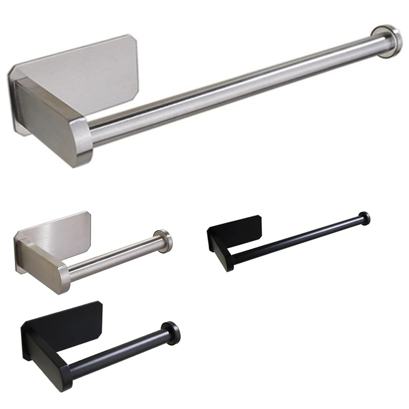 

Kitchen Roll Paper Self Adhesive Wall Mount Toilet Paper Holder Bathroom Tissue Towel Rack Holders