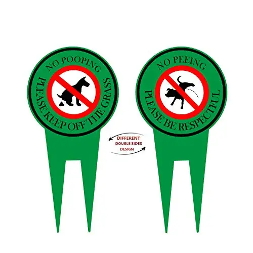 

Double Sided No Pooping Dog Sign No Peeing Dog Sign With Stake Stop Dogs From Pooping or Peeing On Your Lawn,,2 Pack