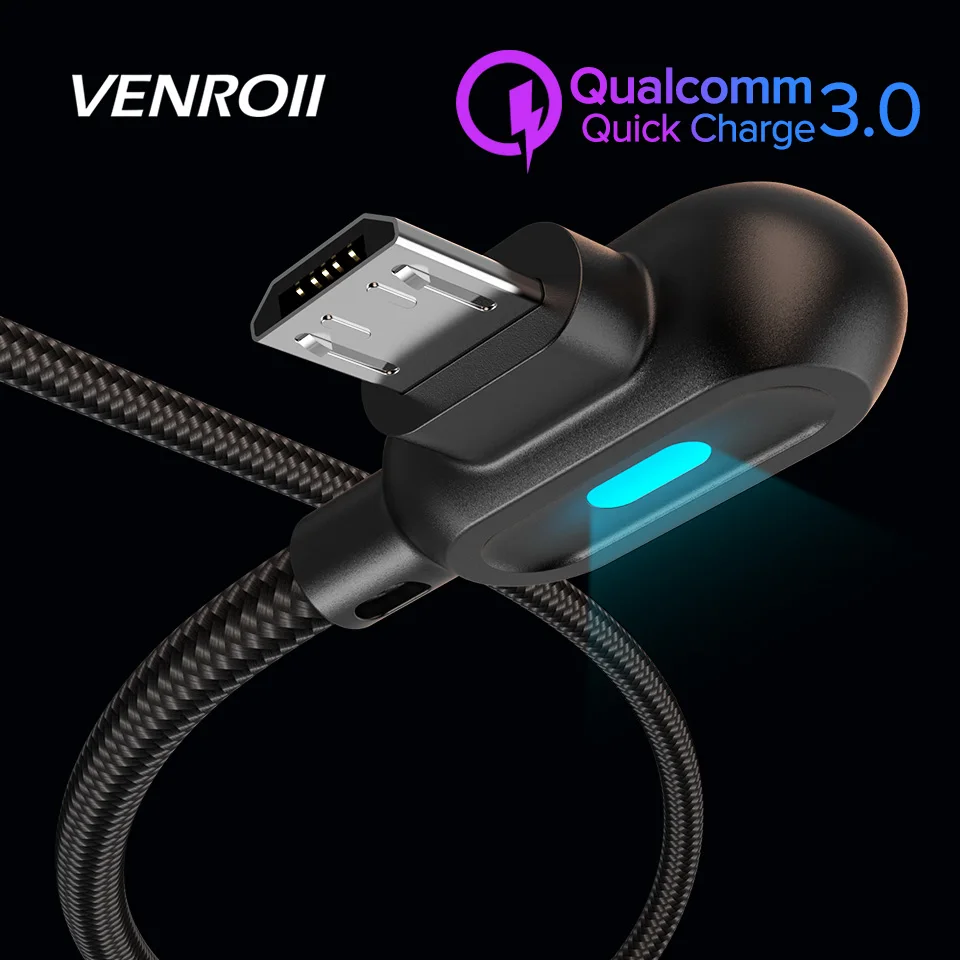 1 м Micro USB кабель 2.4A Быстрая зарядка нейлоновый плетеный шнур для передачи данных
