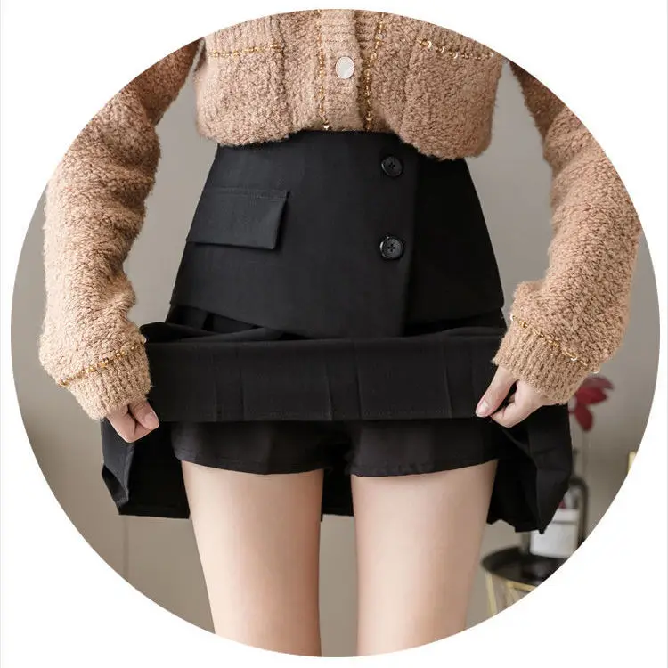 

Irregular skirt, high waist pleated skirt, women's Korean versatile slim A-line skirt, anti light JK uniform skirt