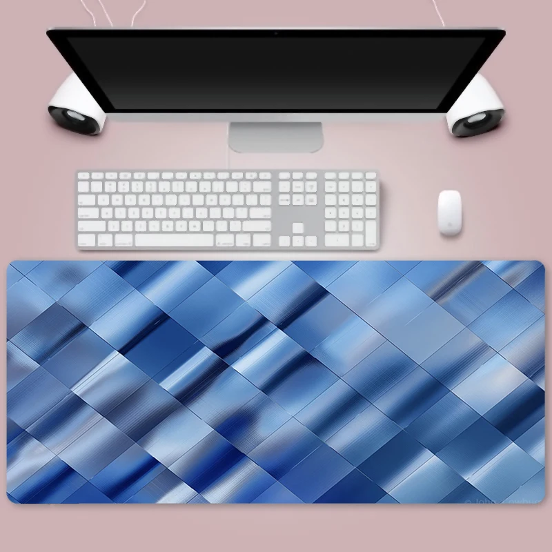 Синий металлический коврик для мыши игровой большой резиновый клавиатуры