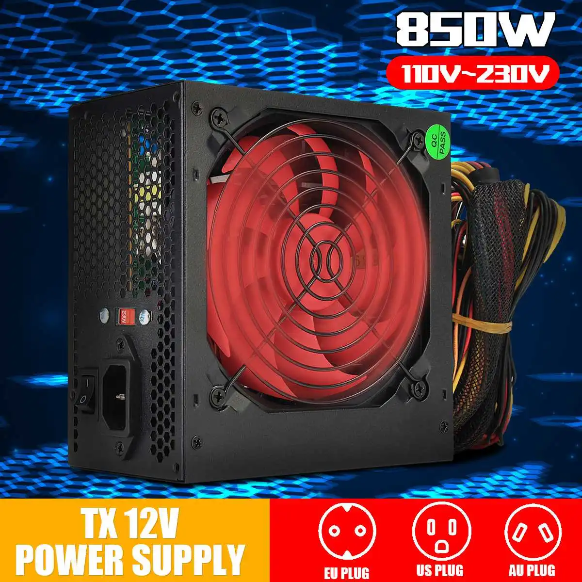 

Блок питания PCI SATA ATX, 850 Вт, 110-230 В, 120 мм, 24 контакта