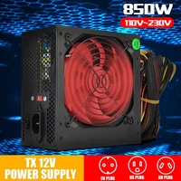 850w max power supply 110v 230v 120mm led fan 24 pin pci sata atx 12v active pfc pc computer power supply for desktop gaming