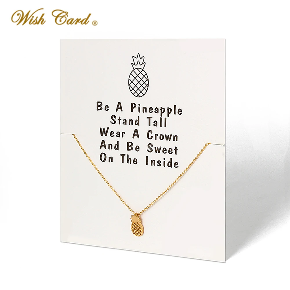 Wish Card подвеска с плодами ананаса ожерелье для женщин модное Подарочная карта