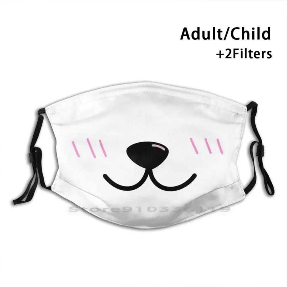 

Kawaii маска для рта многоразовая маска для лица с фильтрами для детей Kawaii рот животное милое животное
