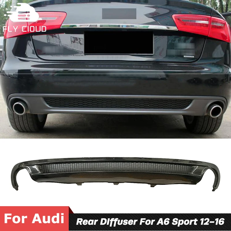 

Real Carbon Fiber Material Rear Bumper Diffuser Lip For Audi A6 Sport Car Styling 2012-2016