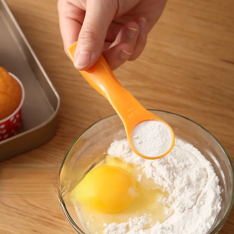

Colorful Plastic Measure Spoon 5pcs/set Measuring Spoons Teaspoon Sugar Cake Baking Spoon With Scale Tools 1 2.5 5 7.5 15 ml