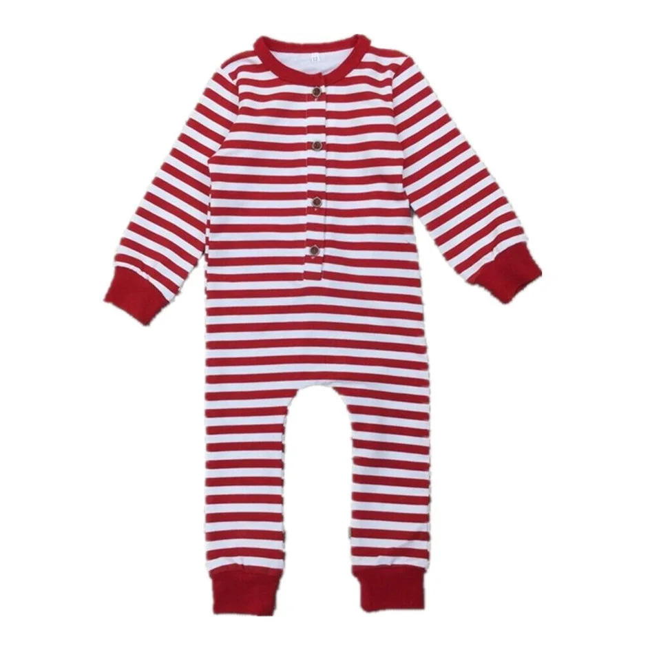 

COSPOT Baby Girls Boys Christmas Romper Newborn Red Striped Jumpsuit Kids Christmas Pajamas Jumper 0-3Yrs 2022 New Arrive 50