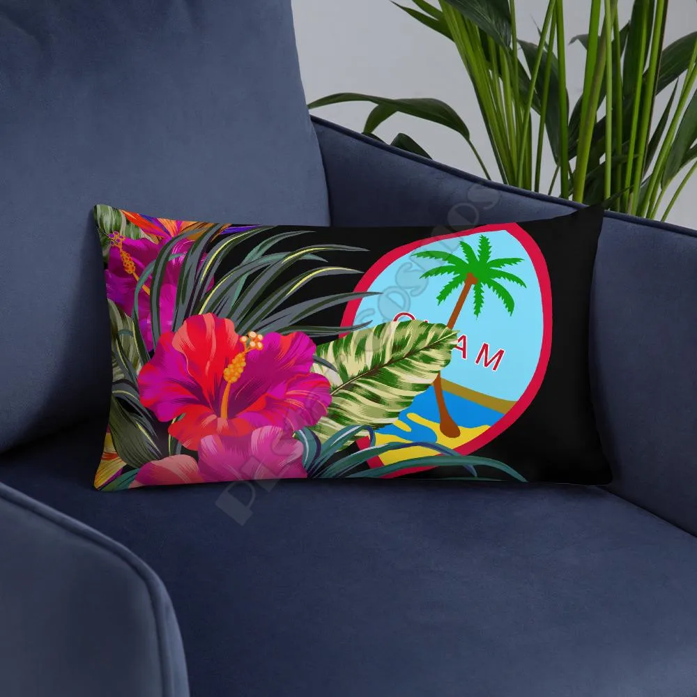 

Guam Polynesian Basic Pillow Gold Hibiscus Coat Of Arms Pillowcases Throw Pillow Cover Home Decoration