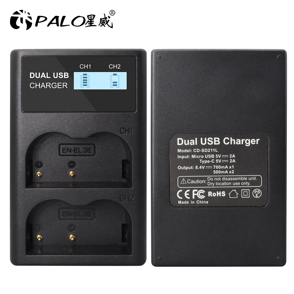EN EL3E RU EL3e ENEL3e 2400 мА/ч Камера Батарея Батареи AKKU + ЖК дисплей USB Зарядное устройство