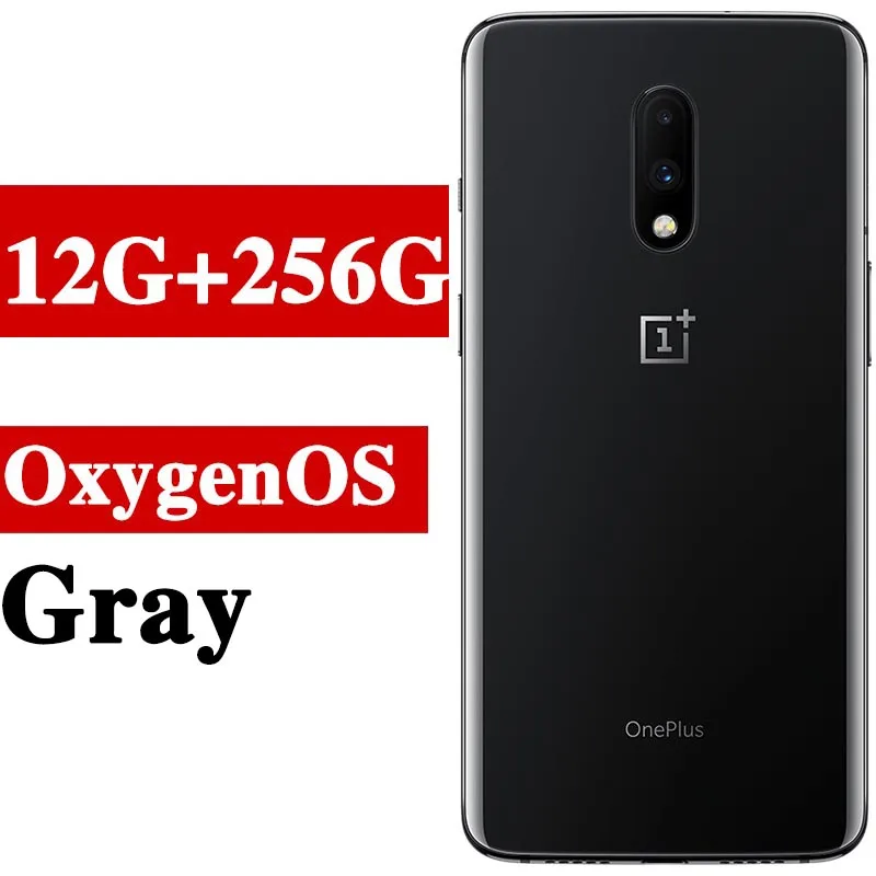 12G 256G gray Мобильный телефон Oneplus 7 с глобальной ПЗУ 6,41 дюймов AMOLED дисплей Восьмиядерный Snapdragon 855 разблокировка экрана 3700 мАч NFC телефон - Цвет: 12G 256G gray