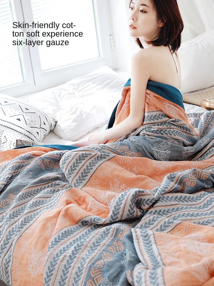 Comprare Asciugamano In Garza A Sei Strati Coperta In Puro Cotone Tutto In Cotone Coperta Estiva Sottile Coperta Lavabile Per Aria Condizionata