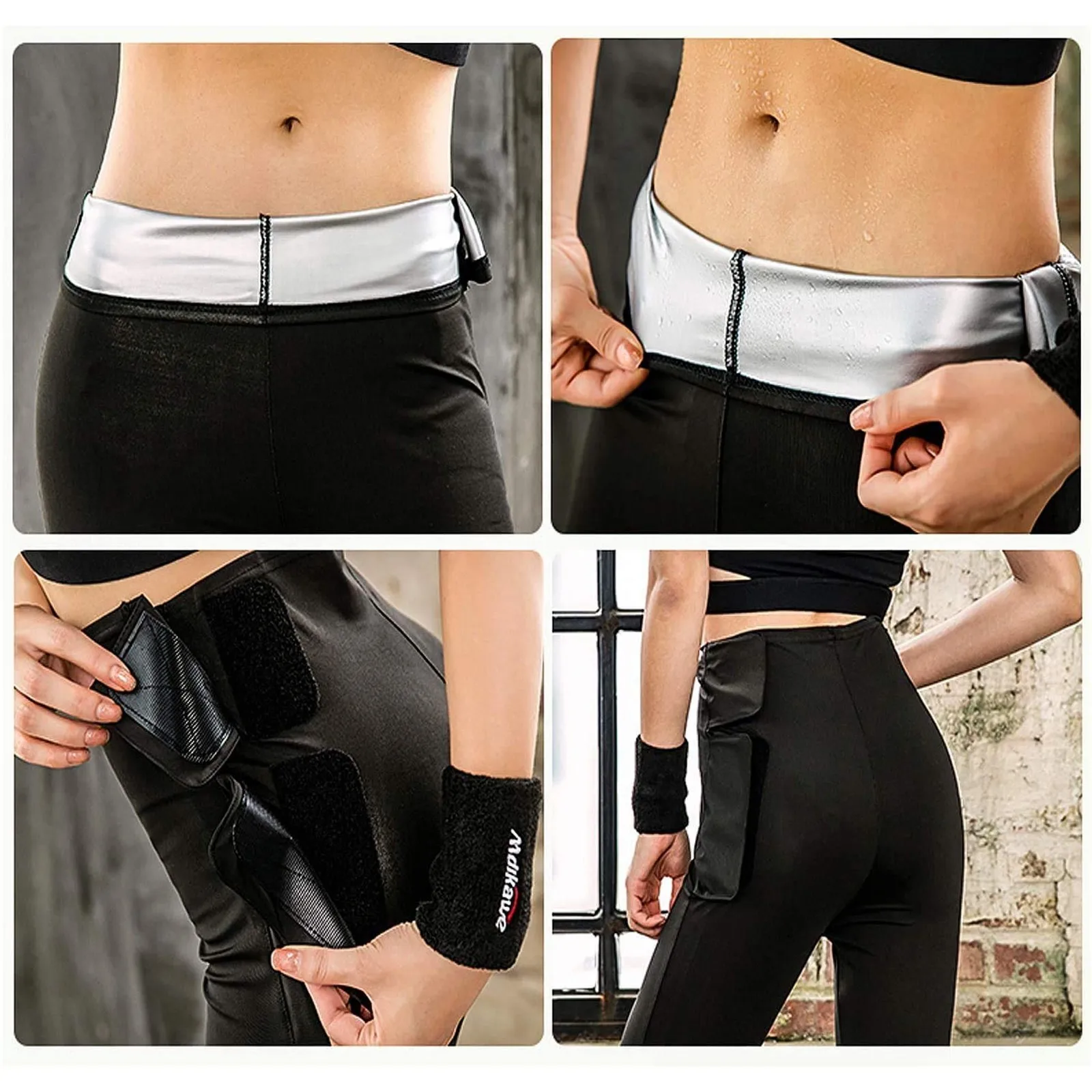 Спортивные штаны для тренировок на талии сауны утягивающие похудения Женский
