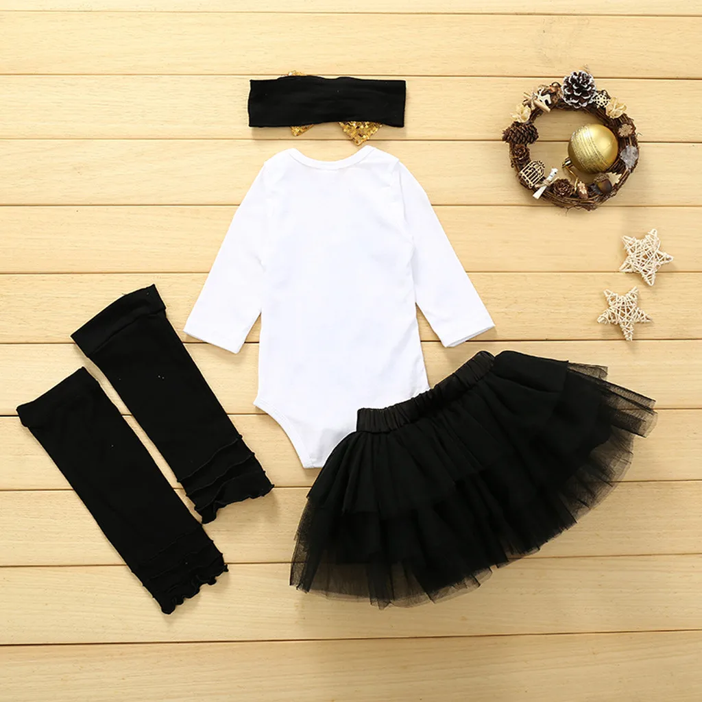 LOOZYKIT My First New Year Girls Newborn Baby Girl Clothing One Old Birthday Stocking Set 1st Princess Skirt Suit | Детская одежда и