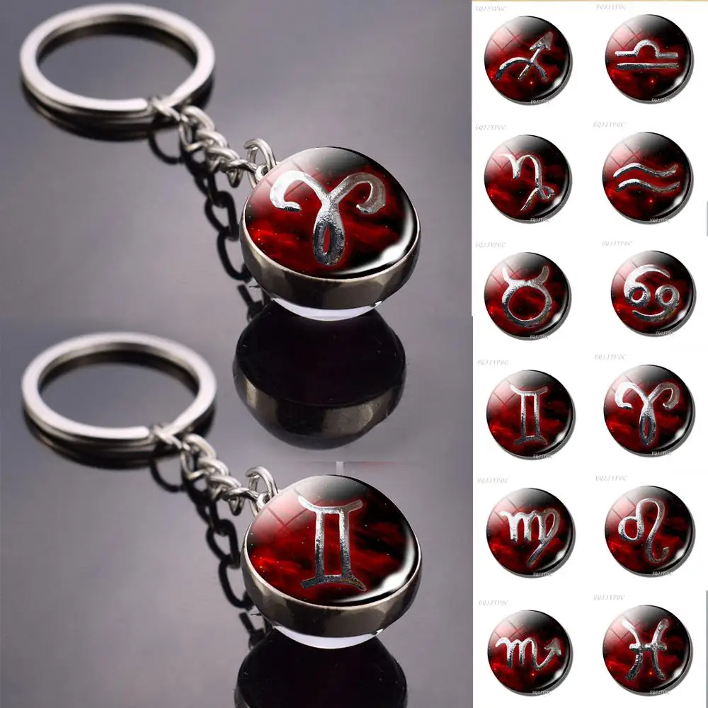 Сексуальный красный 12 Созвездие брелок стеклянный шар Богемия длинная Капля