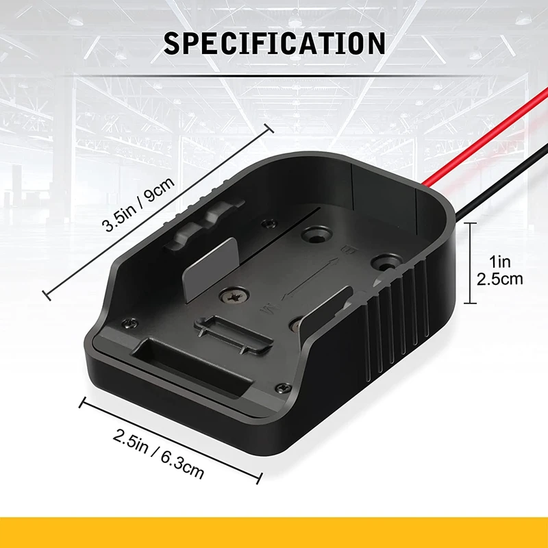 2 Packs Battery Adapter for Makita 18V Battery Power Mount Connector Adapter Dock Holder with 14 Awg Wires