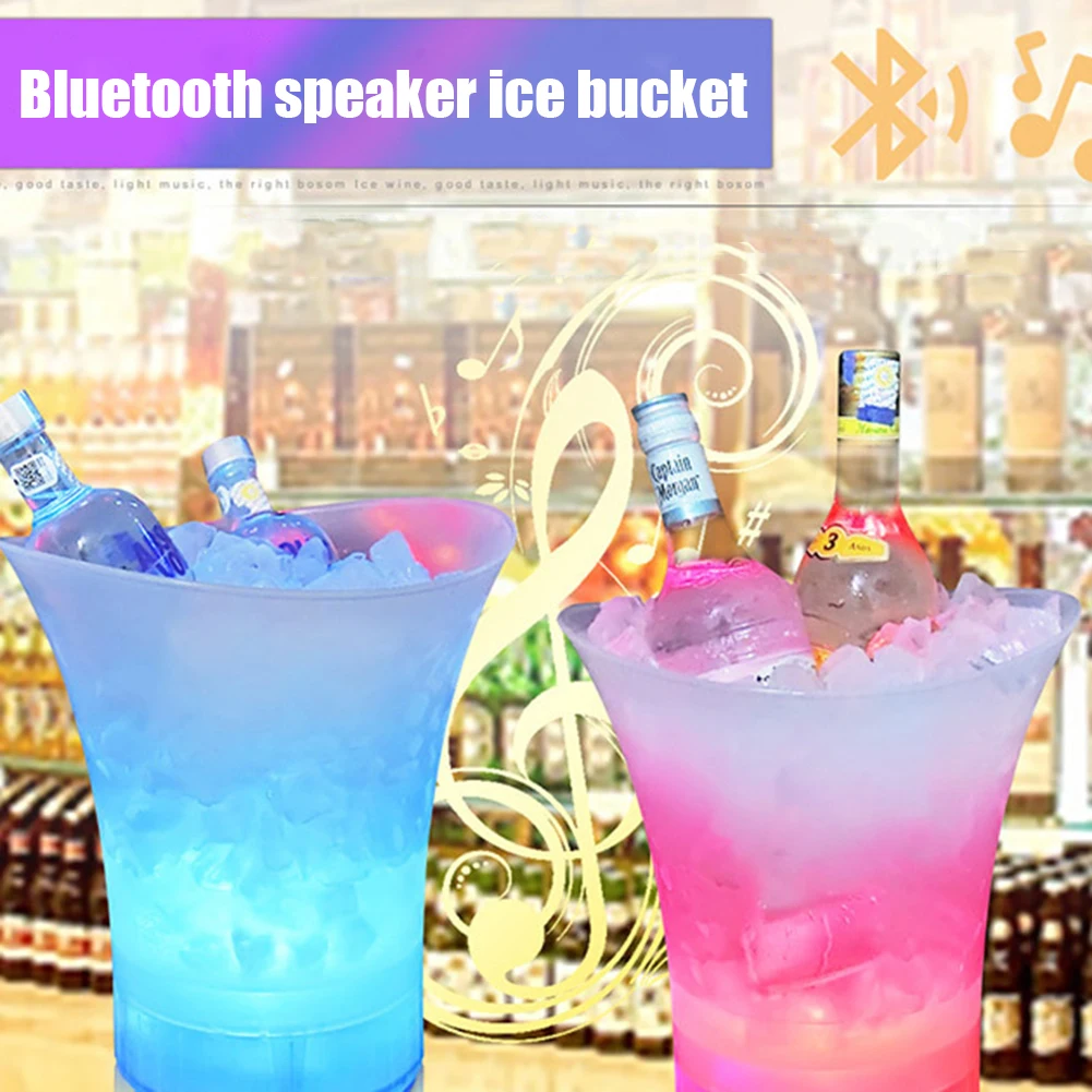 

5L 4 Color Waterproof Plastic LED Ice Bucket Bar Nightclub Light Up Champagne Whiskey Beer Bucket Bars Night Party