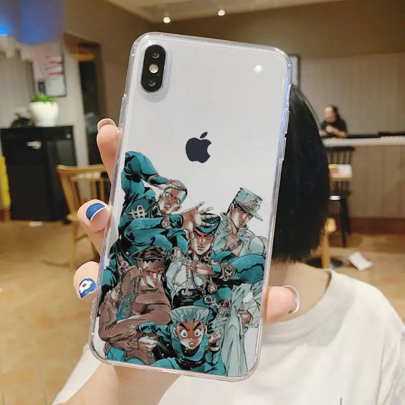

Jojo Anime Bizarre Adventure Phone Case Transparent soft For iphone 5 5s 5c se 6 6s 7 8 11 12 plus mini x xs xr pro max