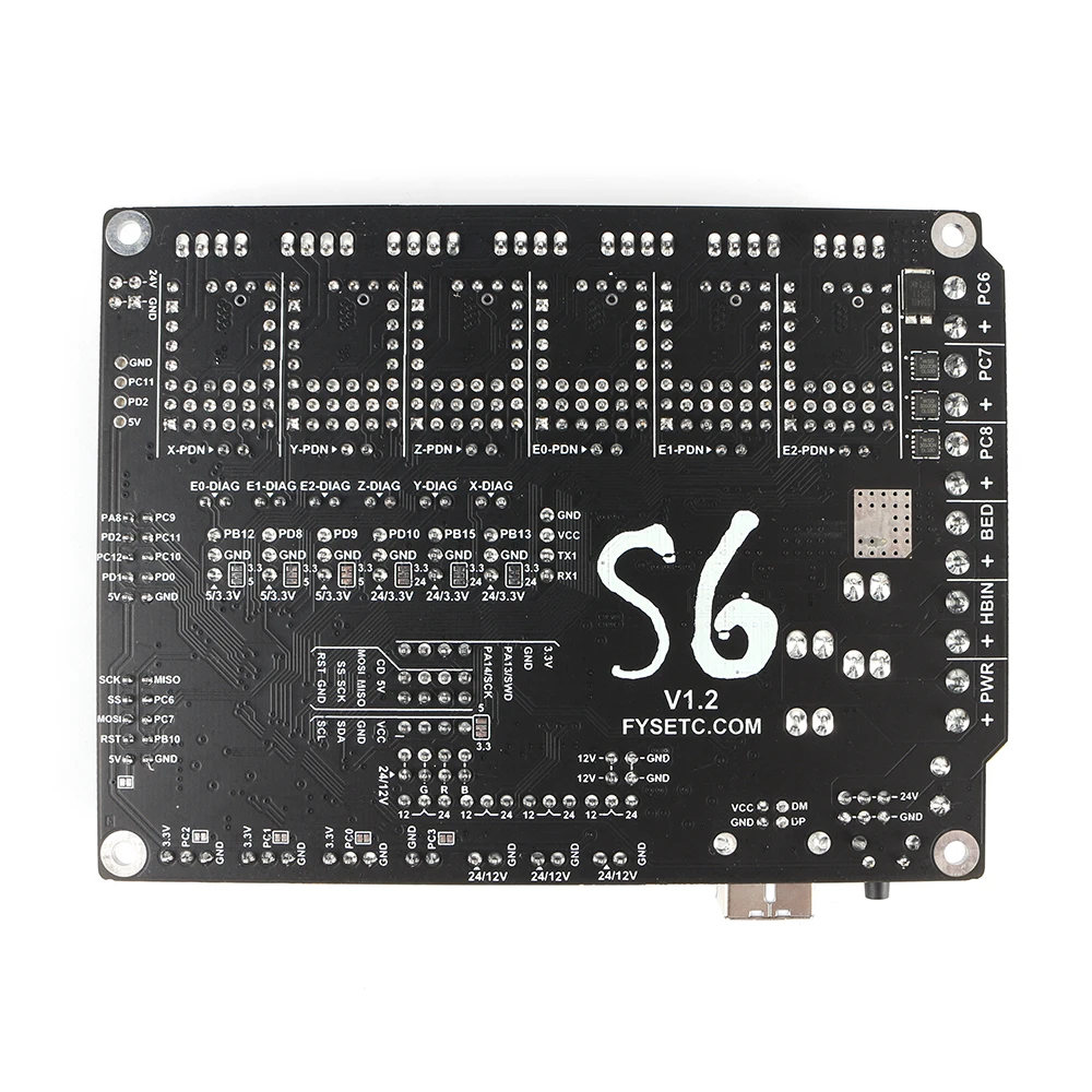 S6 V1.2 32 бит плата XH разъем плата управления Поддержка 6X TMC драйверы Uart/SPI Летающий провод VS F6 V1.3 SKR V1.3