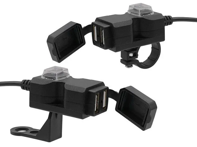 Универсальный Водонепроницаемый 12 V 24 мотоцикл на руль Dual USB разветвитель