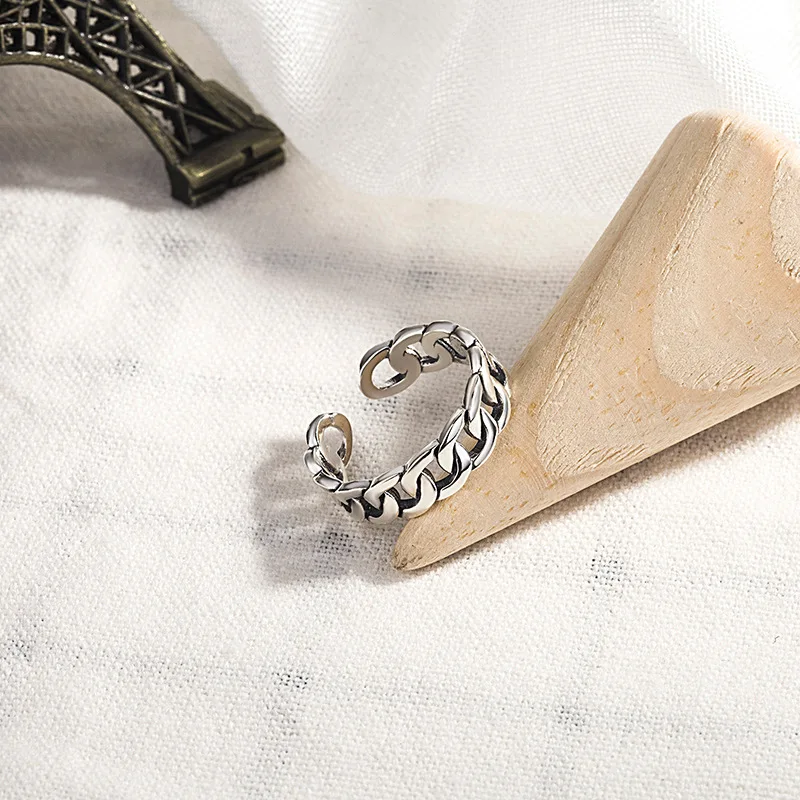 Женские винтажные кольца из тайского серебра серебряного цвета в стиле панк с