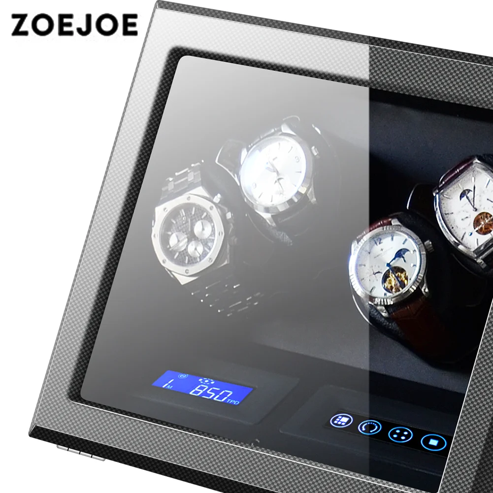 ZOEJOE автоматические часы с коробкой заводчик часов Mabuchi мотор ЖК-дисплей