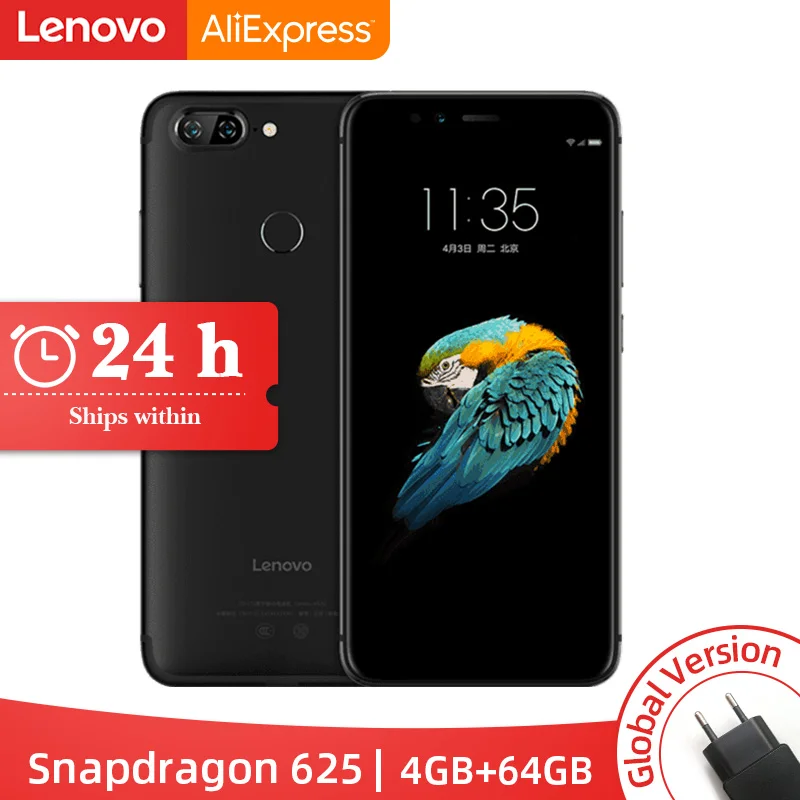 Смартфон lenovo S5 K520 с глобальной версией, 4 Гб ОЗУ, 64 Гб ПЗУ, Восьмиядерный процессор Snapdragon 625, двойная задняя камера 13 МП, фронтальная камера 16 Мп, мобильный телефон с функцией распознавания лица