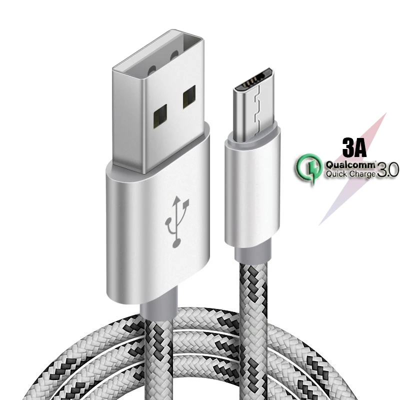 

Nylon 18W Micro USB Cable Type C Charging Cord Quick Charger 3.0 Fast Charging Phone Wire for Samsung Xiaomi Redmi Huwei Honor