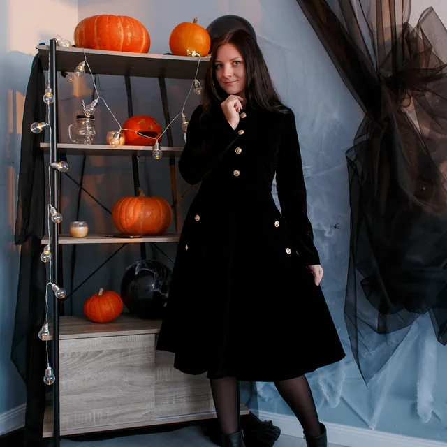 Vestido, платье размера плюс, женское, 3XL, зимние Бархатные платья Zomerjurken,, Dames, длинный рукав, черное, офисное, Ретро стиль, вечерние платья, K8858