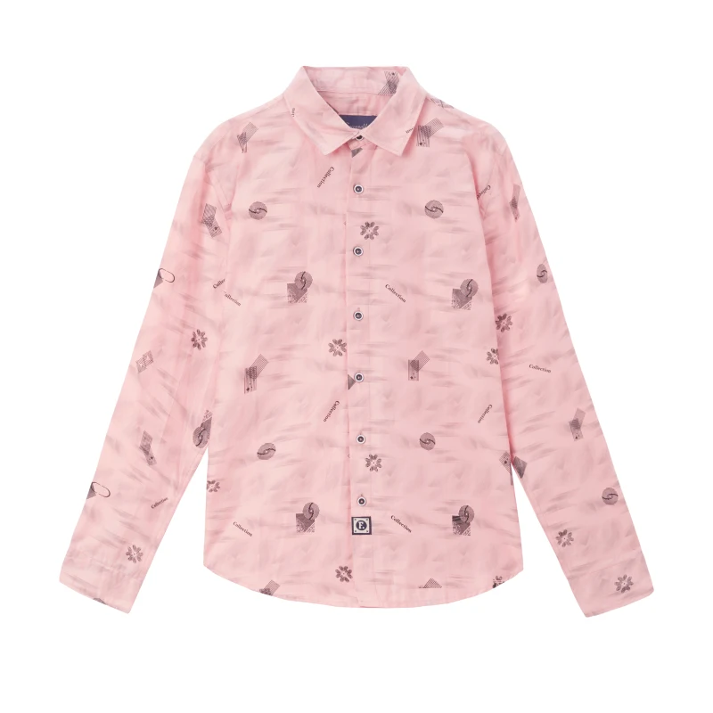 

2020 Men Fashion Casual Long Sleeved Printed shirt Slim Fit Male Social Business Dress Shirt Brand Men Clothing Soft Comfortable