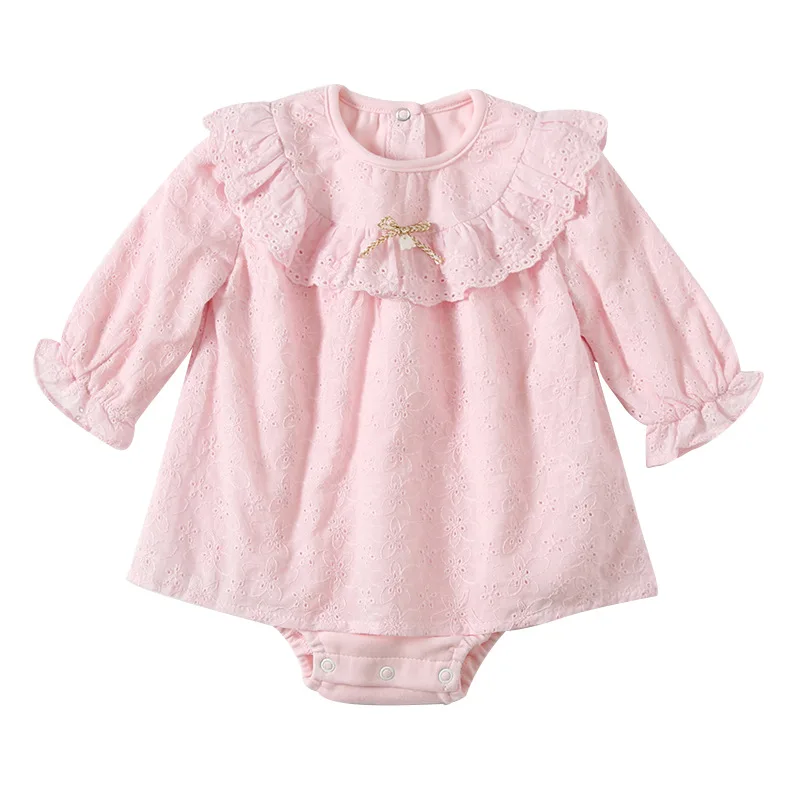 Боди принцессы для маленьких девочек Осенний стиль малышей Кружевное боди