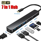 Разветвитель USB Type-C для Macbook Pro, док-станция для ноутбука, адаптер VGA, SD, TF, Thunderbolt 3 PD, 4K HDMI