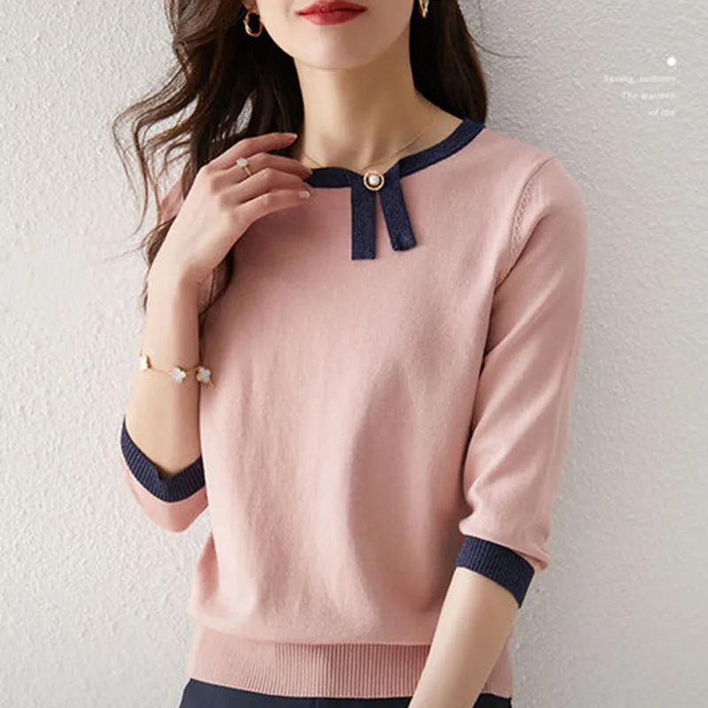 Футболка Асимметричная женская эластичный базовый Свитер оверсайз с длинным