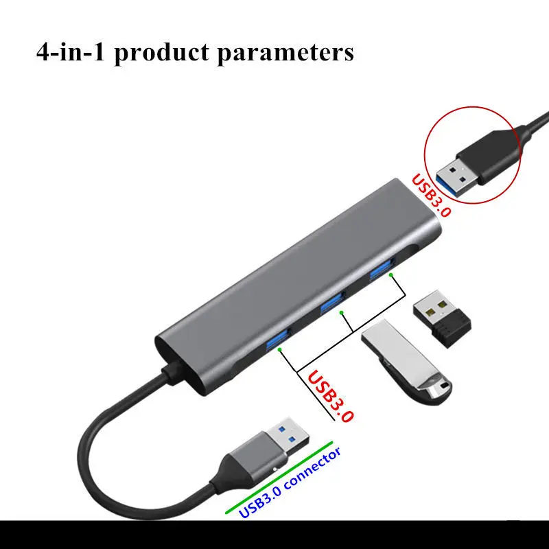 USB 3.0 Multi-Hub USB Splitter 3 USB3.0 Fast Transfer Port for Huawei P20 mate 10 Xiaomi MacBook Pro Computer USB HUB Accessorie