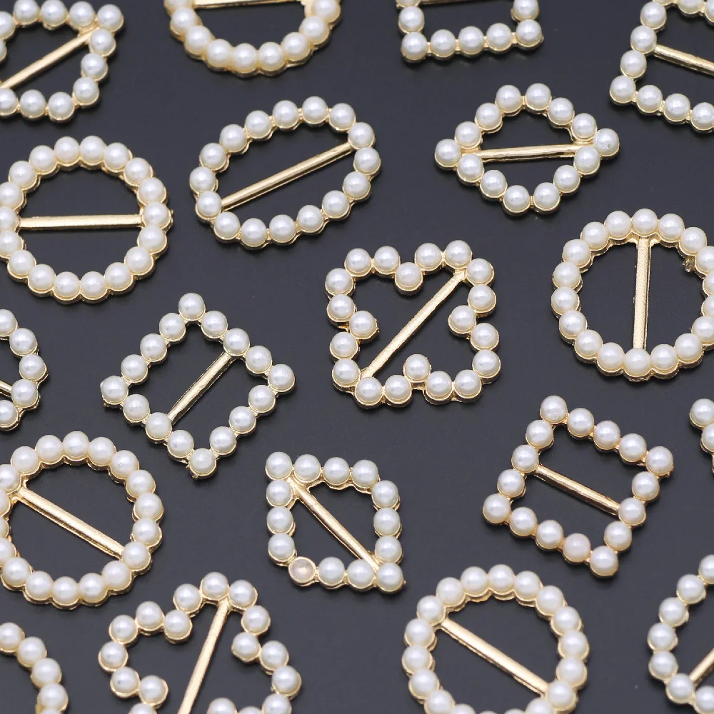 10 шт./компл. жемчужные пряжки квадратные/круглые/в форме сердца для приглашений