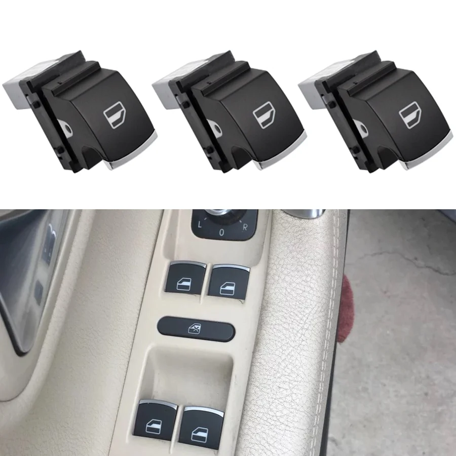 

Кнопка переключателя Wooeight 3x Chrome Mater для VW Golf 5 6 Touran Passat B6 B7 CC Caddy Tiguan Polo Touran
