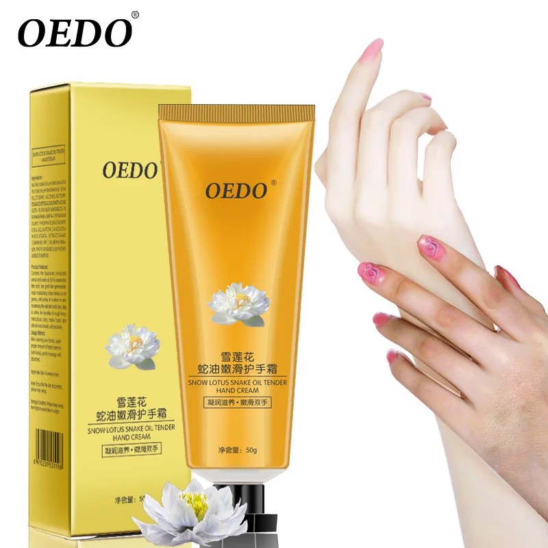 

OEDO Hand Cream Snow Lotus Snake Oil Tender Hand Care Bacterial Anti-chapping Whitening Nourishing Anti-Aging Skin Care Cream