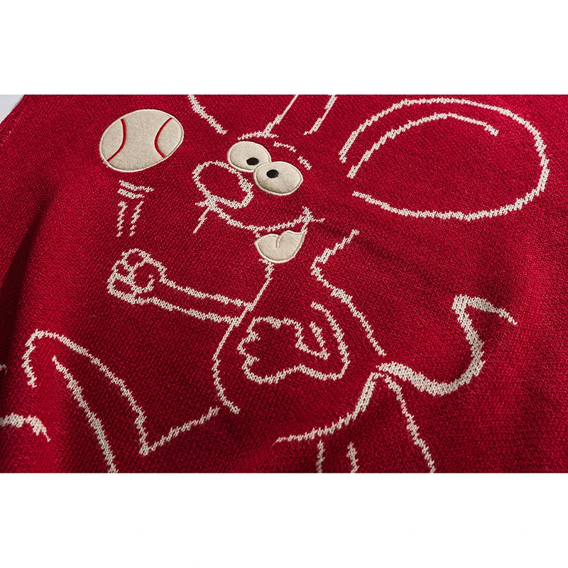 Мультяшный трикотаж с мышкой крутой теплый свитер мужской круглый вырез