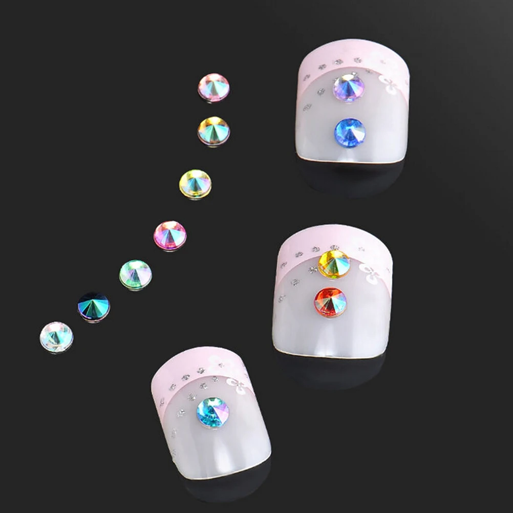 

1pcs 12 Colors DIY Colorful Sharp Crystal 3D Nail Rhinestone Nail Art Decoration Round Wheel Home Decorations