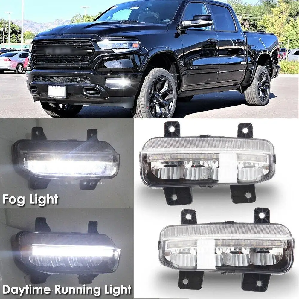 

Universal 12V Bright Automobile Led Fog Light Lamp Daytime Running Lights Fit For Oem 68273291ab 2019-2020 Ram 1500 2500 3500