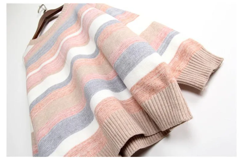 2019 женский свитер и пуловеры цветной в стиле пэчворк вязаный с круглым вырезом