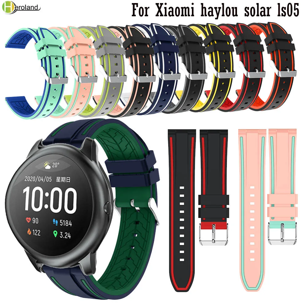 

Ремешок силиконовый для Xiaomi haylou solar ls05, спортивный мягкий браслет для смарт-часов, 22 мм