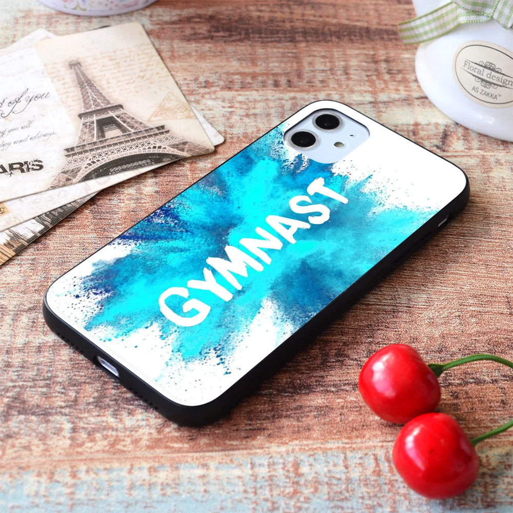 

For iPhone Gymnast - Blue Explosion Soft TPU Border Apple iPhone Case