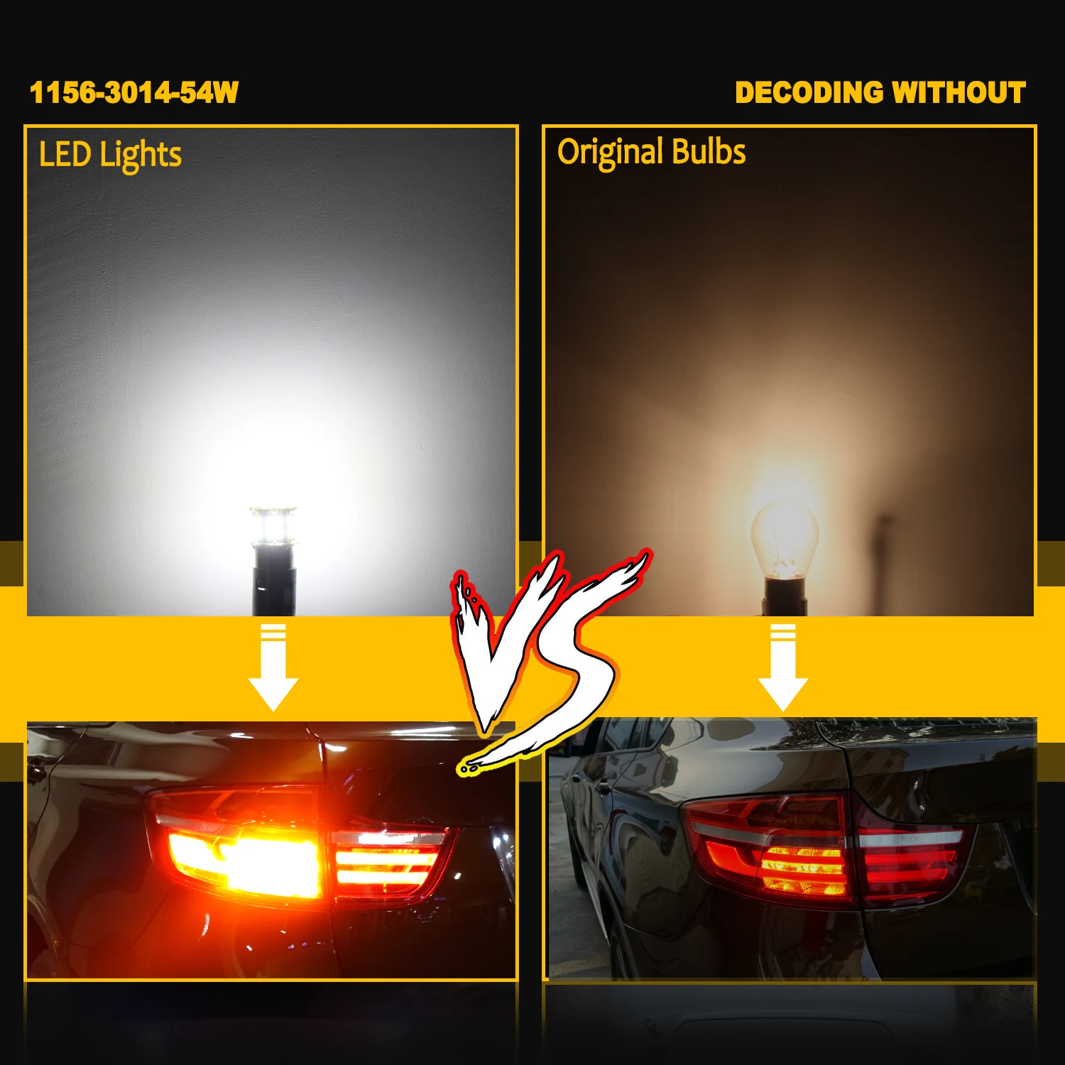 JIACHI 100 шт. 1156 1157 Светодиодные Лампы BA15S P21W 3014 чип 54smd автомобильные запасные задние