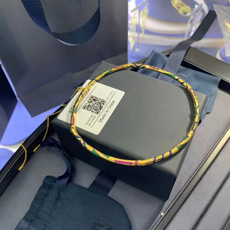 Модный шарм из стерлингового серебра копия 1:1 Реплика красочный этнический чокер