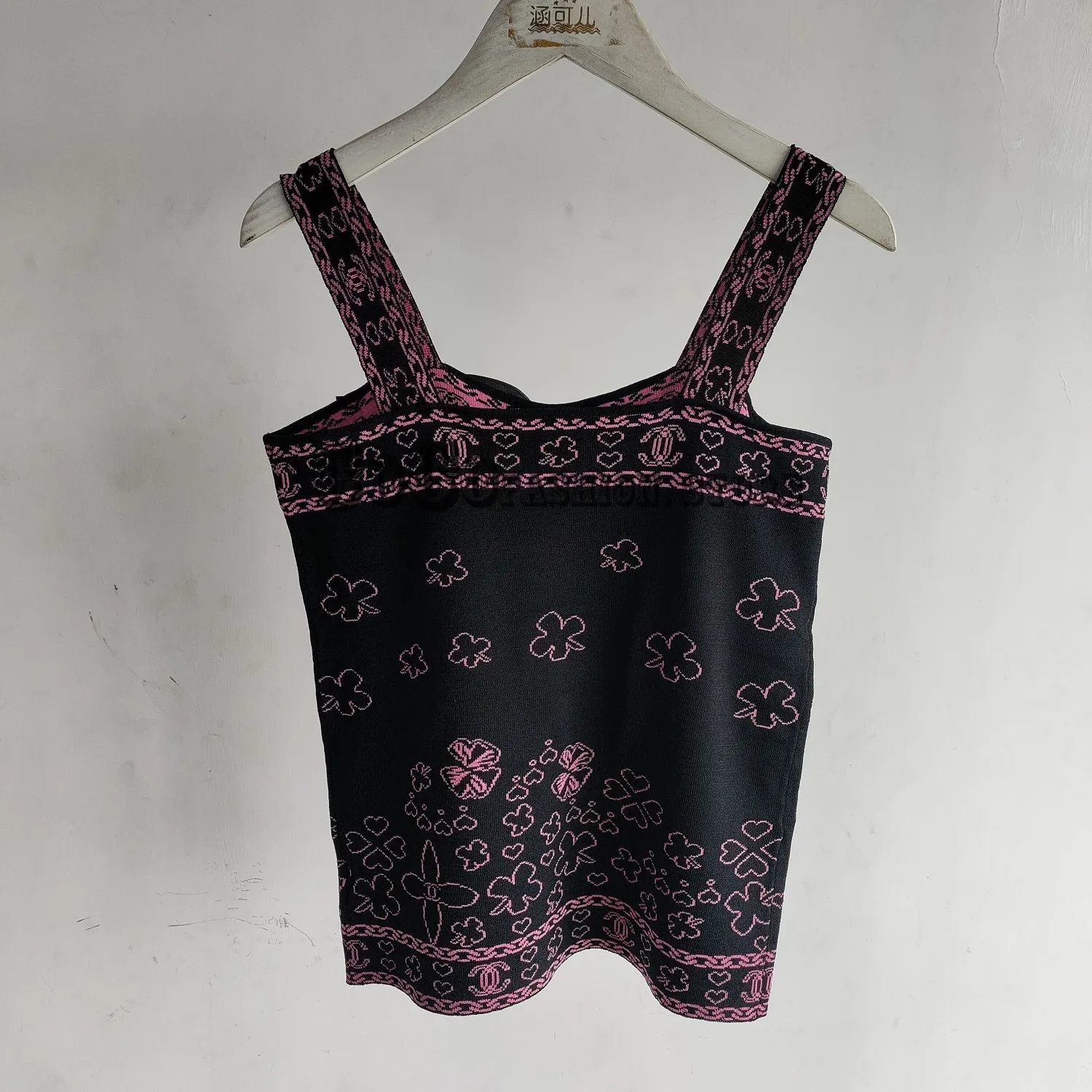luxury designer 2021 summer knitted boho crop tank top women 3D bowknot floral print braned sexy slim fits stretch Camis tops
