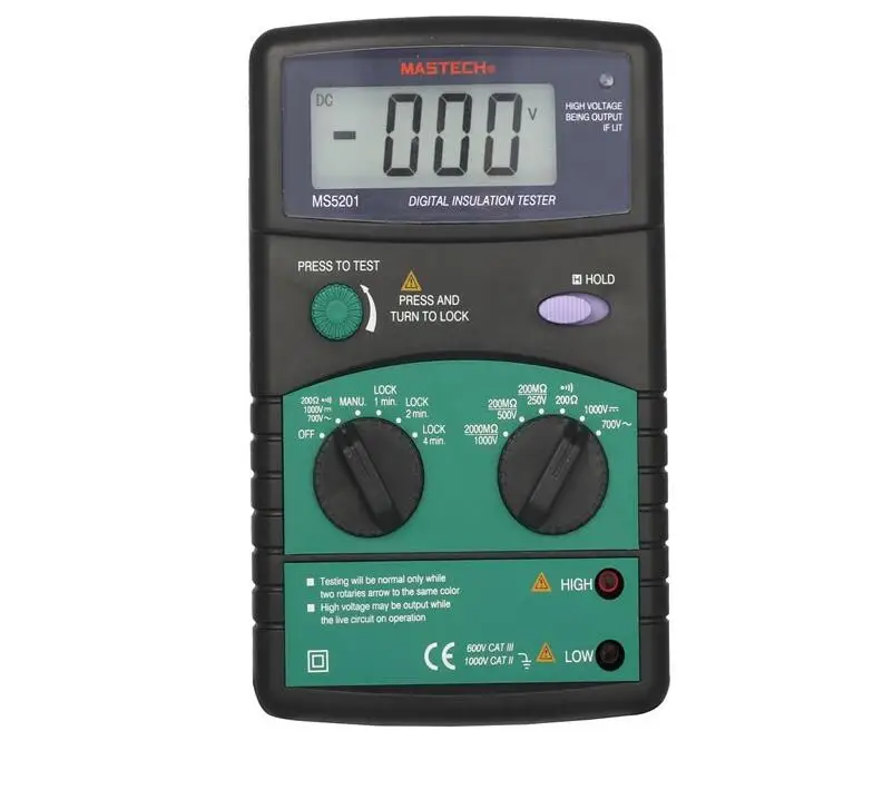 MasTech MS5201 Цифровой тестер сопротивления изоляции Megger Megometro Mega Ohm звуковая и