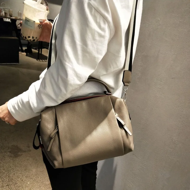 

Women's bag 2020 new handbag casual lychee pattern large capacity single shoulder messenger bag wide shoulder strap satchels